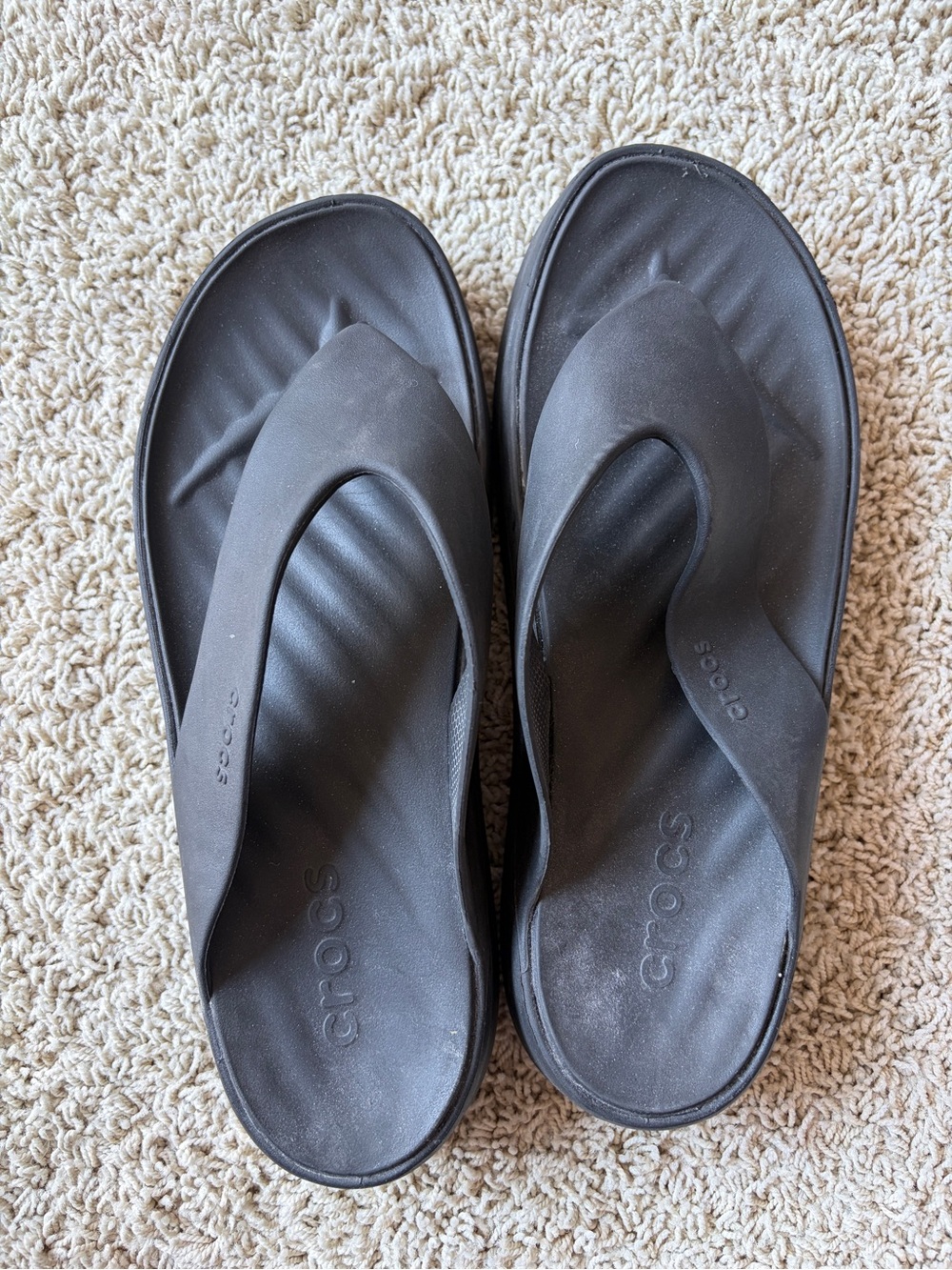 Crocs Getaway Platform Flip Flops Women’s 11 Black Chunky Y2K Sandals